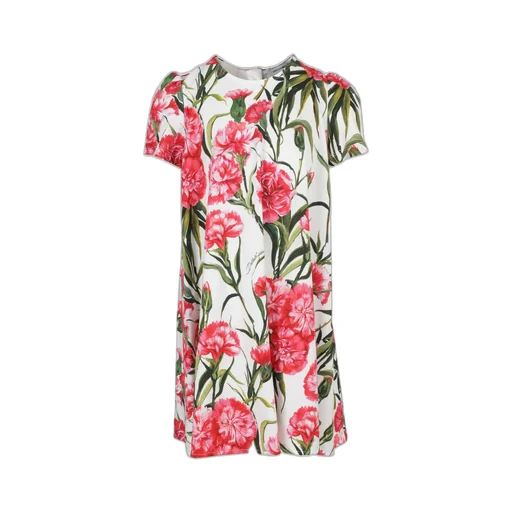 Dolce & Gabbana Kids Floral Printed Crewneck Dress