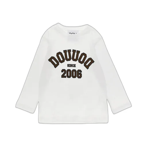 Douuod Kids Logo-Printed Long-Sleeved Crewneck T-Shirt