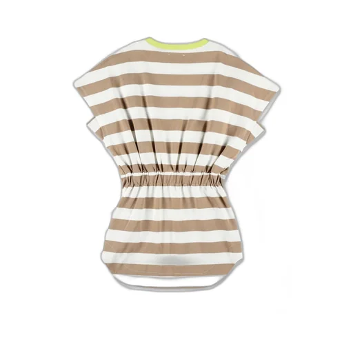 Douuod Kids Striped Cap-Sleeve Dress