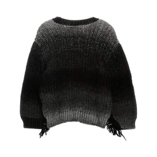 Douuod Kids Crewneck Two-Toned Distressed Jumper
