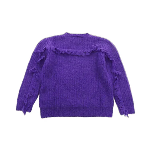 Douuod Kids Fringed Crewneck Knitted Jumper