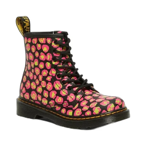 Dr. Martens Kids Leopard Print Lace-Up Boots