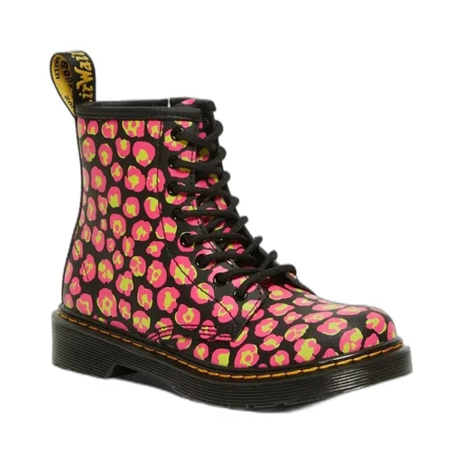 Dr. Martens Kids Leopard Print Lace-Up Boots