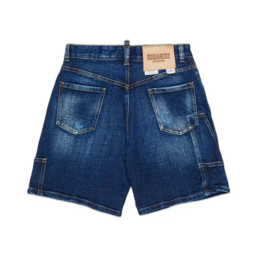 Dsquared2 Kids Logo-Patch Distressed Denim Shorts