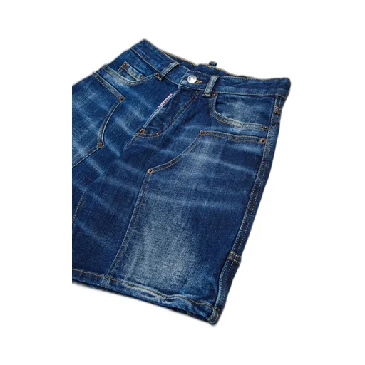 Dsquared2 Kids Logo-Patch Distressed Denim Shorts