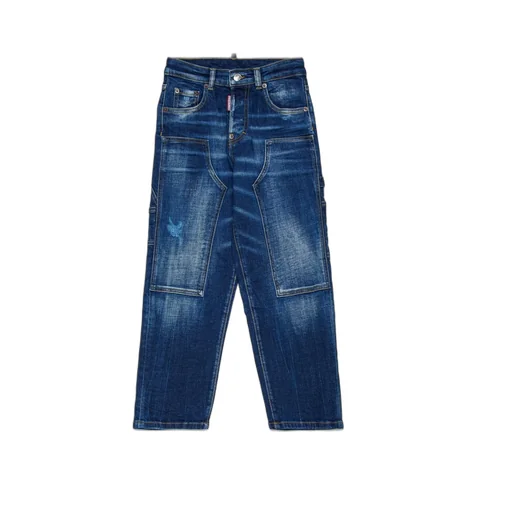 Dsquared2 Kids Logo-Patch Distressed Denim Jeans