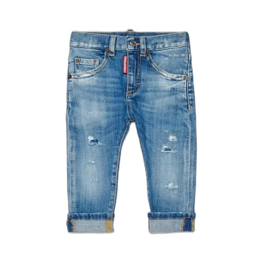 Dsquared2 Kids Logo Patch Distressed Jeans