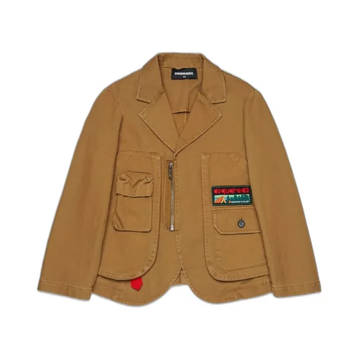 Dsquared2 Kids Logo Embroidered Zip-Up Jacket