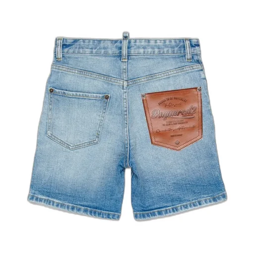 Dsquared2 Kids Logo Patch Denim Shorts