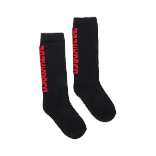 Dsquared2 Kids Logo Intarsia Ribbed Socks