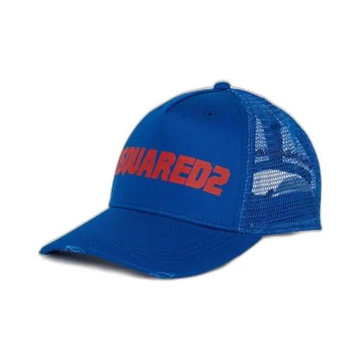 Dsquared2 Kids Logo Printed Mesh-Panelled Distressed Cap