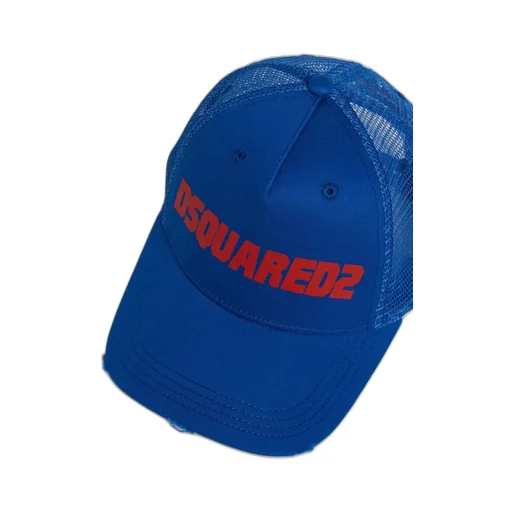 Dsquared2 Kids Logo Printed Mesh-Panelled Distressed Cap