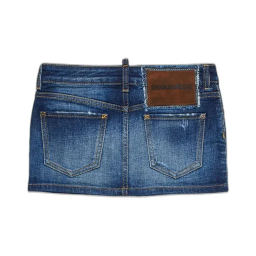 Dsquared2 Kids Distressed Denim Mini Skirt