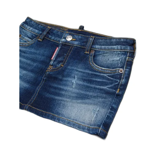 Dsquared2 Kids Distressed Denim Mini Skirt