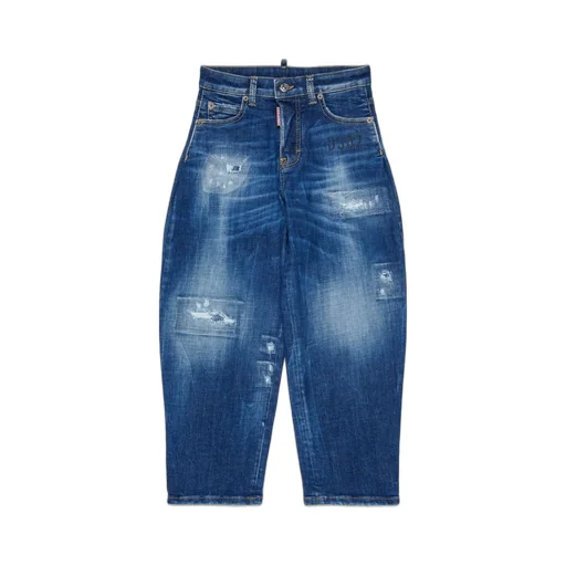 Dsquared2 Kids Distressed Wide-Leg Jeans