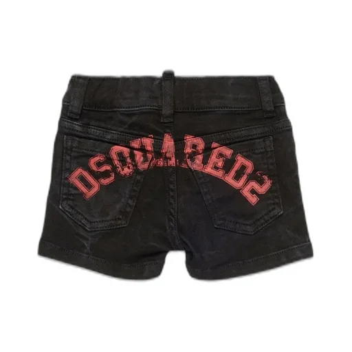 Dsquared2 Kids Logo Printed Denim Shorts