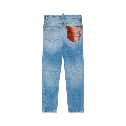 Dsquared2 Kids Logo Patch Straight Leg Jeans