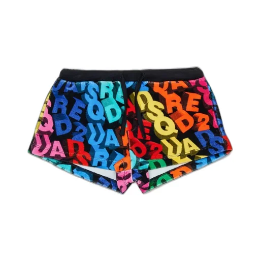 Dsquared2 Kids All-Over Logo Patterned Drawstring Shorts
