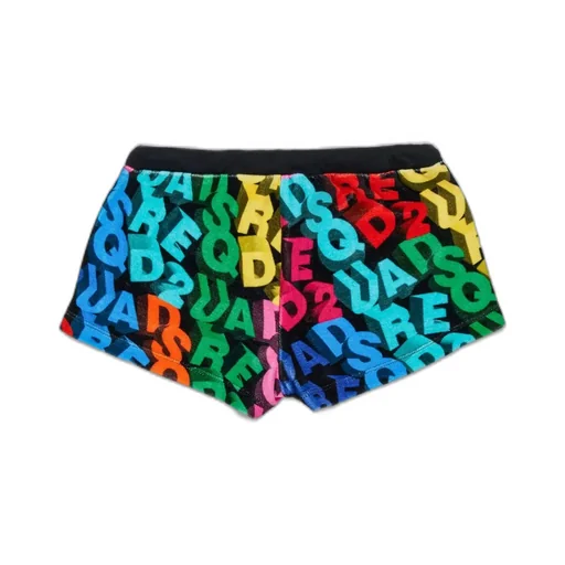 Dsquared2 Kids All-Over Logo Patterned Drawstring Shorts