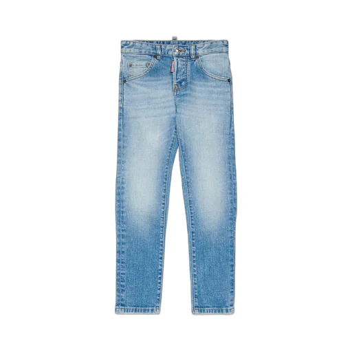 Dsquared2 Kids Logo Patch Straight Leg Jeans
