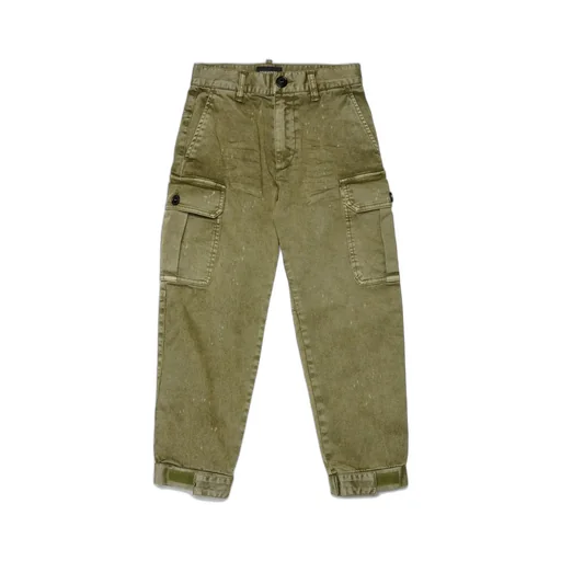 Dsquared2 Kids Tapered Leg Gabardine Cargo Pants