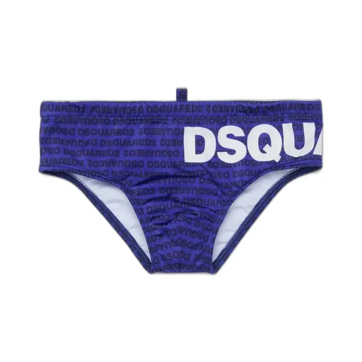 Dsquared2 Kids All-Over Logo Patterned Swim Trunks