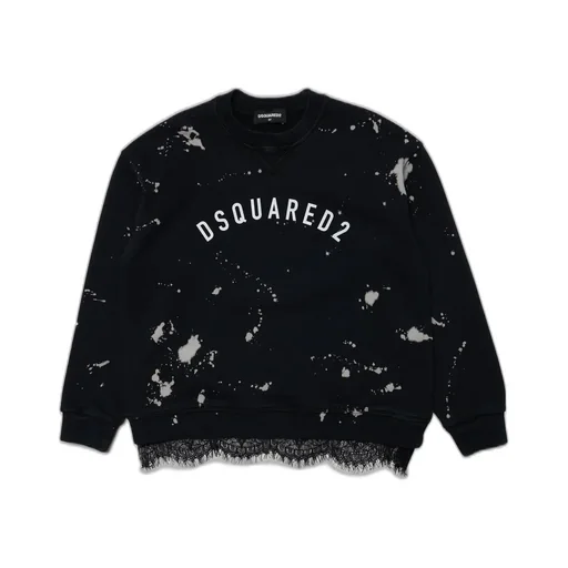 Dsquared2 Kids Logo-Printed Lace-Trim Crewneck Sweatshirt