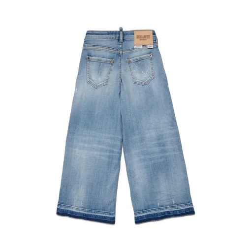 Dsquared2 Kids Page Wide-Leg Distressed Jeans
