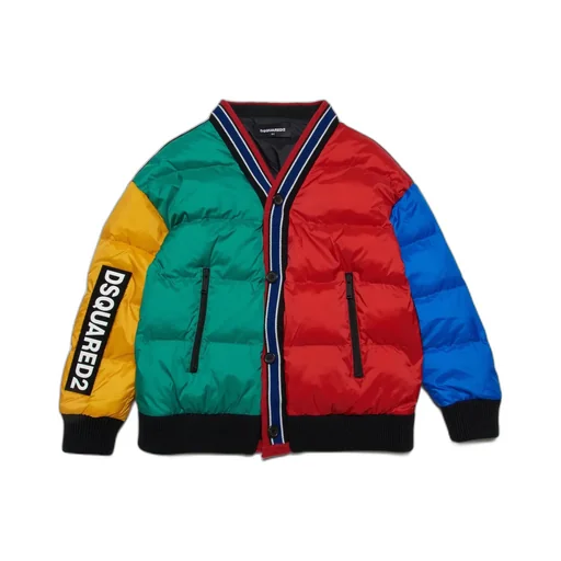 Dsquared2 Kids Colour-Block V-Neck Padded Jacket