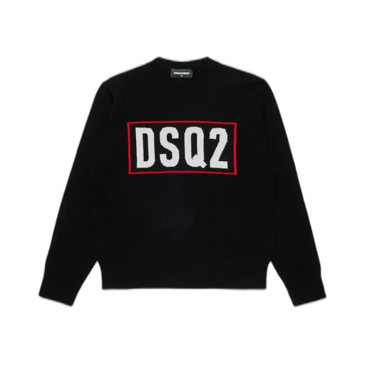 Dsquared2 Kids Logo Intarsia-Knit Crewneck Jumper