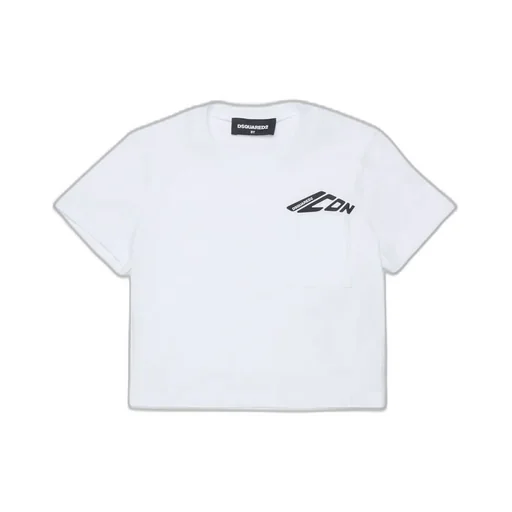 Dsquared2 Kids Icon Logo Printed Cropped T-Shirt