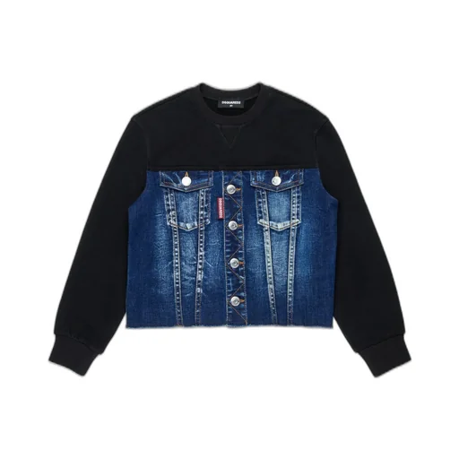 Dsquared2 Kids Crewneck Denim Sweatshirt
