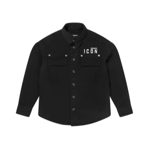 Dsquared2 Kids Buttoned Logo Printed Shirt