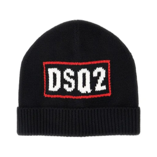 Dsquared2 Kids Logo Intarsia-Knit Beanie