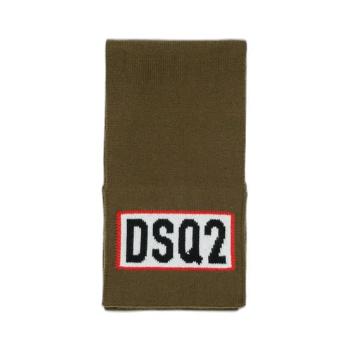 Dsquared2 Kids Logo Intarsia-Knit Finished-Edge Scarf