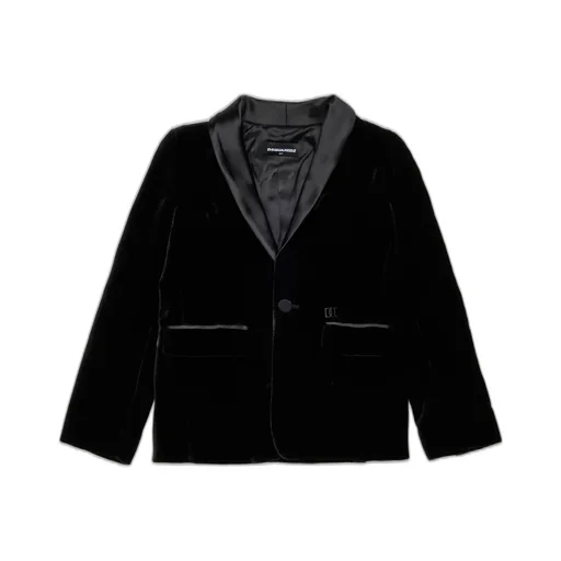 Dsquared2 Kids D2 Logo Plaque Velvet Blazer