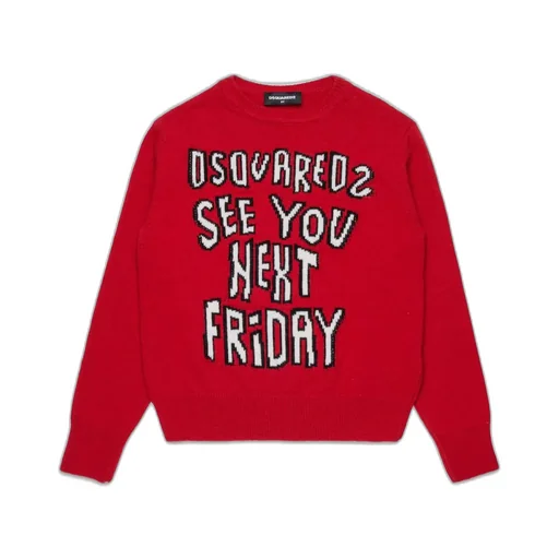 Dsquared2 Kids Logo Intarsia-Knit Crewneck Jumper