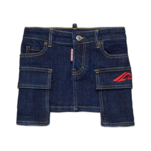 Dsquared2 Kids Denim Cargo Mini Skirt