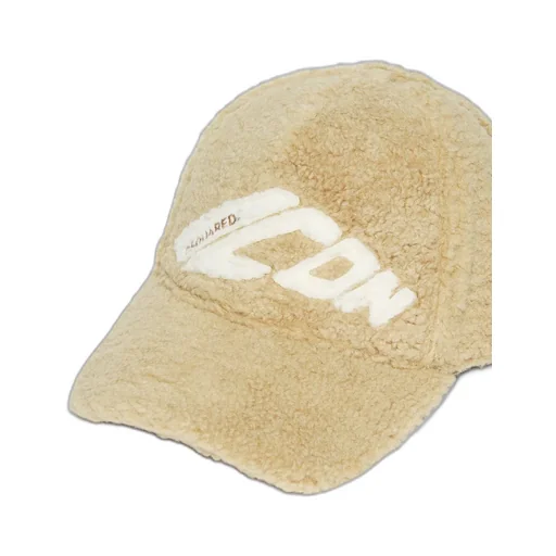 Dsquared2 Kids Icon Faux-Shearling Curved Peak Baseball Cap