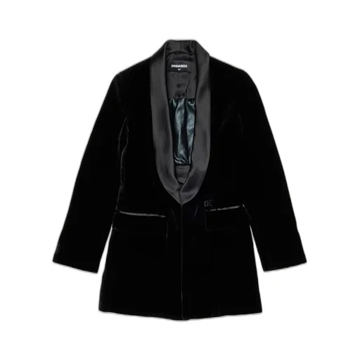 Dsquared2 Kids D2 Logo Plaque Velvet Mini Dress