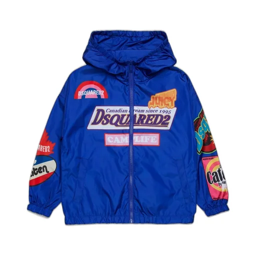 Dsquared2 Kids Logo Printed Windbreaker Jacket