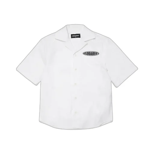 Dsquared2 Kids Logo Patch Curved Hem Shirt