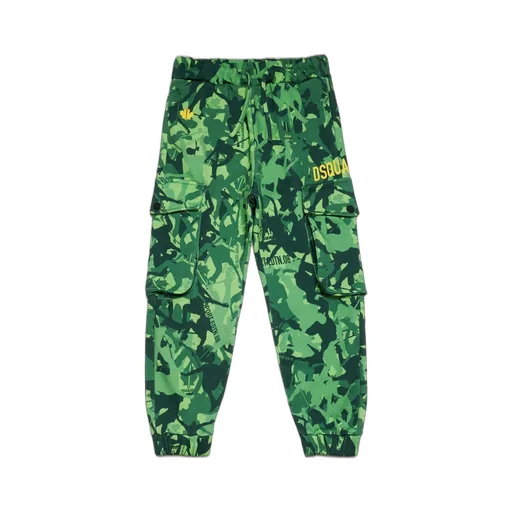 Dsquared2 Kids Camouflage Patterned Drawstring Cargo Trousers