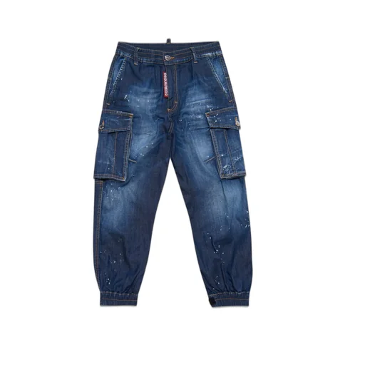 Dsquared2 Kids Paint-Splatter Wide-Leg Jeans