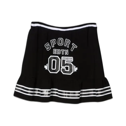 Dsquared2 Kids Logo Printed Flared Skirt