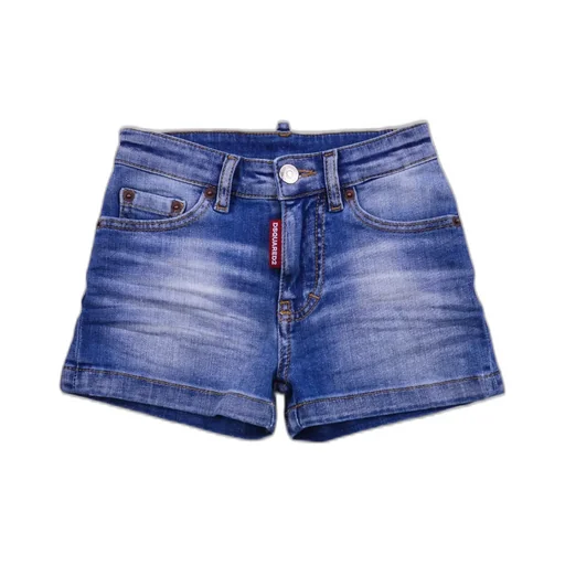 Dsquared2 Kids Calzoncini Logo-Patch Denim Shorts