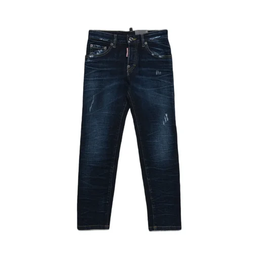 Dsquared2 Kids Distressed Straight Leg Jeans
