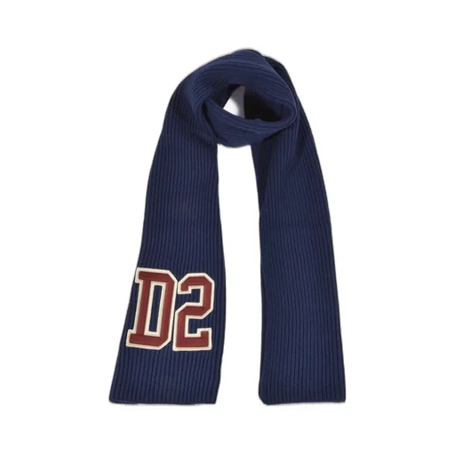Dsquared2 Kids Logo Patch Ribbed Scarf