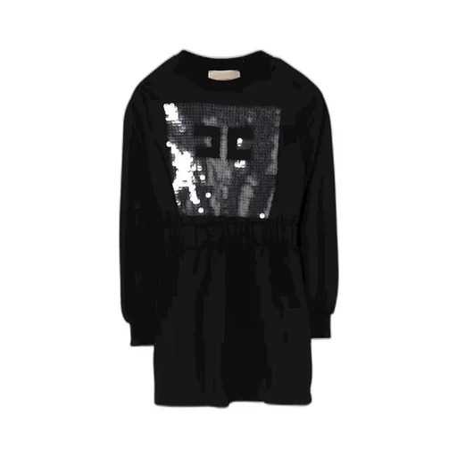 Elisabetta Franchi La Mia Bambina Logo Embellished Sweatshirt Dress
