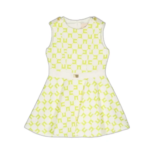 Elisabetta Franchi Kids Logo Monogram Flared Dress